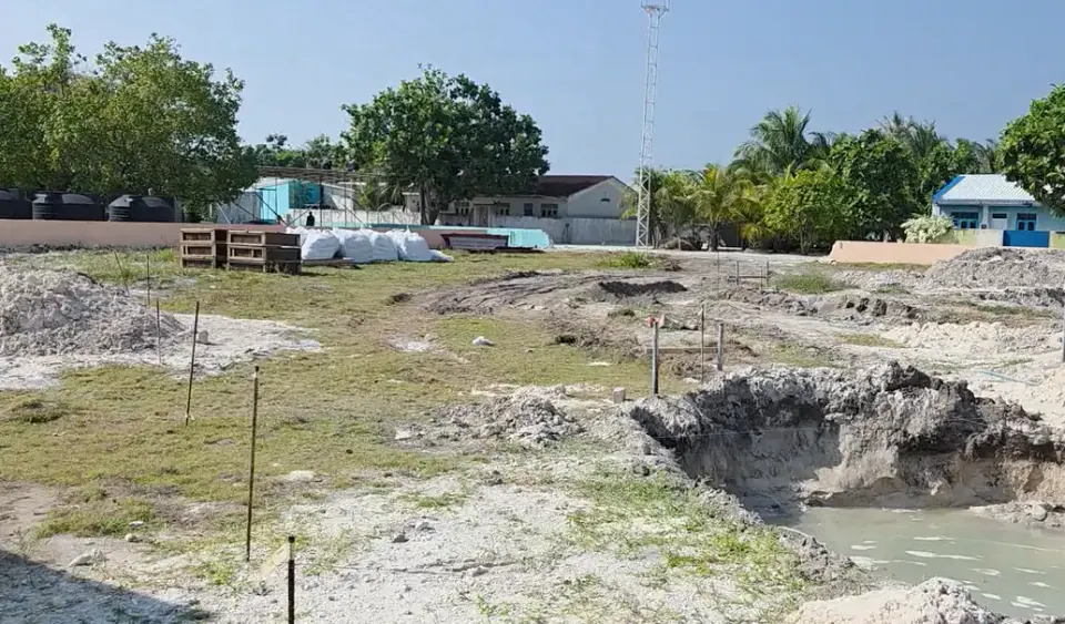 Cleared, excavated site after the mosque was demolished (Feb 2026)