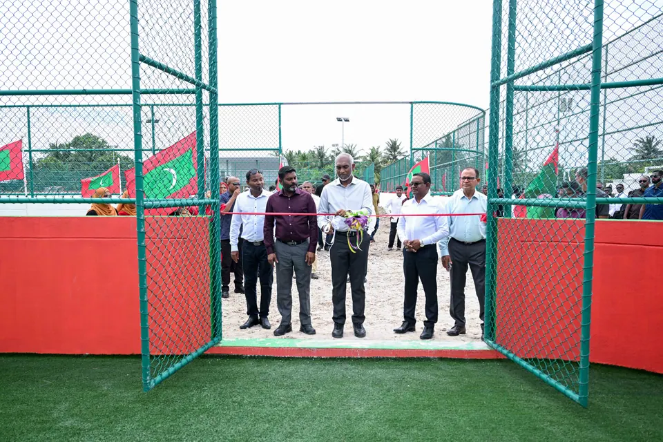 Opening of the sand volleyball court next to the futsal pitch