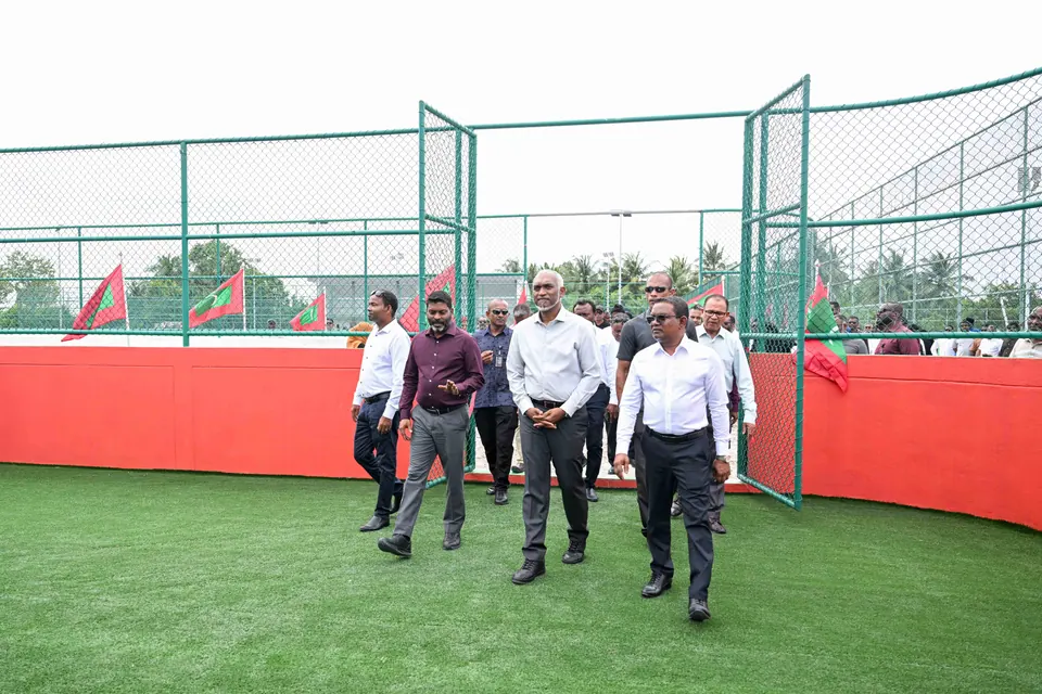 Fenced court beside the futsal pitch at the October 2025 opening